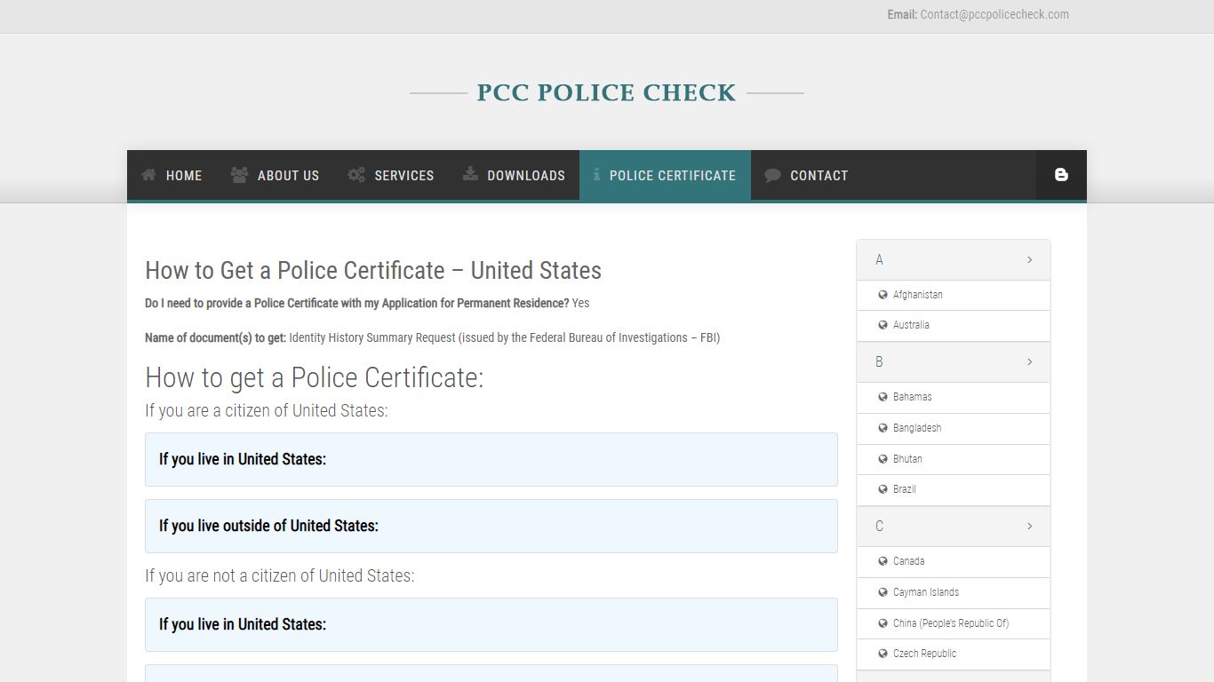 How to Get a Police Certificate – United States